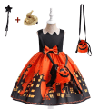 Miniatyrbillede 1 af 5: Piger Halloween Kjole Ferie Casual Heks Græskar Cosplay kostume til børn AWS023 Set B Size 140