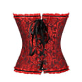 Miniatyrbillede 3 af 5: Jacquard vest shapewear, stropløs korset Black*Red 5XL