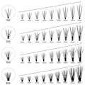 Miniatyrbilde 2 av 10: 5 rader individuelle vipper Naturlige Myke 16MM 16mm40D
