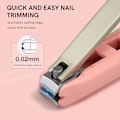Miniatyrbild 4 av 5: 5 i 1 nagelklippare med fångst, multifunktionell stänksäker nagelklippare med telefonhållare, set med rosa case