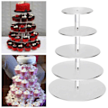 Miniatyrbild 4 av 5: 3/4/5/6 Tier Cake Stand Transparent Glas Display Brick Rack Dekorverktyg