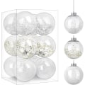 Miniatyrbilde 1 av 5: 80MM/3,15\" klare julekuler pyntegjenstander, 12 stk splintsikker plast