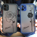 Pikkukuva 2 / 5: Cool Simple Black Flower Rose -puhelinkuori Iphone 11 12 13 Pro Max Mini Se2020 X Xs Max Xr 6 6s 7 8 Plus -puhelimille, kovat läpinäkyvät kotelot