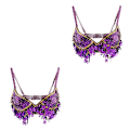 Miniatyrbilde 4 av 5: 1/2/3 Magdans Perlebesatt BH Paljetter Topp Sexy Dansende Sanger Purple 36 Size 2PCS