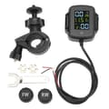 Däcktrycksövervakningssystem för motorcyklar med 2 externa sensorer TPMS 12V USB-laddning Högprecisionsdisplay