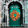 Miniatyrbild 4 av 5: Halloween höst höst krans lönn bär Thanksgiving ytterdörr inomhus utomhus krans dekoration