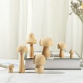 Miniatyrbillede 4 af 4: 7 stk. trædukke svampe ubehandlede trælegetøj