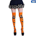 Miniatyrbillede 1 af 4: Retro Sjov Halloween Skelet Lang Knæhøj Kostume Flagermus Print Haloween Blød Strømpe