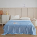 Miniatyrbillede 2 af 7: Pure-Color Hvedeaks Mønster Plys Tæppe Foldbart Hold Varmt Hyggeligt Tæppe Til Sovesofa Grey 50*70cm