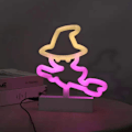 Miniatyrbillede 3 af 5: Halloween LED neonskiltlys, halloweenlampe med batteri wizard