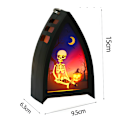 Miniatyrbillede 2 af 5: Halloween natlampe, græskar skelet heks Halloween bord Skeleton