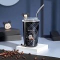 Miniatyrbillede 2 af 11: Tegnet rustfrit stål Vakuumkop Sød halmkop Hold varm og stitch one-size