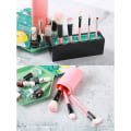 Miniatyrbillede 5 af 5: Makeupbørster Holder Organizer, Silikone Vanity Lufttørrestativ Display Opbevaring til børste, eyelinere og mere, praktiske kosmetiske værktøjsbeholdere Red White
