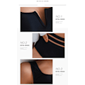 Miniatyrbillede 5 af 5: Damsport Lav Scoop Crop Top Højtaljet Todelt Badedragt l (FMY)