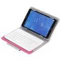 10-tommers trådløst Bluetooth-tastatur med stativ PU-skinnveske for Windows Android og IOS Rose Red