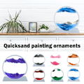 Miniatyrbild 2 av 11: CZQIKEDA Moving Sand Art Picture Sandscapes, 3D Dynamic Round San black One-size