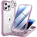 Miniatyrbild 1 av 8: Miracase Glass Series Designad för iPhone 14 Pro Max Case 6,7 tum, [2023 Upgrade] Bumper Case med inbyggd 9H härdat glas Scr Mag-Impatiens Pink