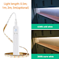 Miniatyrbillede 6 af 10: Dæmpbar LED-lampe med PIR-bevægelsessensor 1m 60LED-replampe til TV-computer Skrivebordsbaggrund Hjem Køkken Dekorativ belysning Hvid