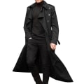 Miniatyrbillede 1 af 2: Än Lang Trenchcoat Reversfrakke Jakke Black M