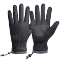 Miniatyrbilde 1 av 5: Vinter -20 grader Kuldetette skihansker Herre Vindtette Vanntette Holde Varme Hansker Berøringsskjerm Anti Sklisikre Myke Fluffy Hansker Black