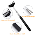 Miniatyrbild 3 av 5: 4 delar Back Scratcher, Teleskopisk Rostfritt stål Back Scratch