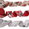 Miniatyrbilde 2 av 2: 5 m jul DIY stoff Swirl Ribbon Burlap