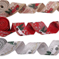 Miniatyrbillede 2 af 2: 5 m jule DIY stof Swirl Ribbon Hessian