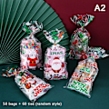 Miniatyrbilde 6 av 8: 50 stk julegodteposer i plast Julekaker gaveposer A6 onesize