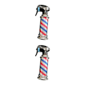 Miniatyrbild 2 av 5: 1/2 Multifunktionell Barber Spray Flaska Retro Stripes för Salong Grey 200ml 2Set
