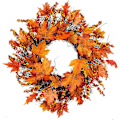Miniatyrbild 1 av 5: Halloween höst höst krans lönn bär Thanksgiving ytterdörr inomhus utomhus krans dekoration