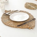 Pikkukuva 3 / 5: 1/2/3/5 Rattan Asetusalusta Luovaan Paksuun Khaki Lehtimuotoon Light Brown 33x50cm 1Set