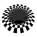 Miniatyrbilde 3 av 5: 3D-printet Rutete Illusjon Vortex Teppe Gulvmatte for stueinnredning 160cm