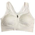 Pikkukuva 1 / 11: Naisten urheiluliivit High Impact edestä vetoketjulla, langattomat, leikkauksen jälkeiseen tukeen, treeniliivit, täysi peitto, juoksuliivit White 4XL