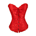 Miniatyrbillede 1 af 4: Jacquard vest shapewear, stropløs korset Red XS