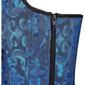 Miniatyrbilde 5 av 5: Korsetter for kvinner Overbust Bustier Topp Gotisk Sexy Skulder Blue6806 XL