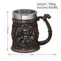 Miniatyrbilde 5 av 5: 20Oz Viking Thor Mjolnir Drikke/Kaffe Krus-Odin Vinglass