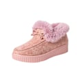 Miniatyrbillede 1 af 5: Mode Kvinder Non On Mokkasiner Plysforede Hold Varm Loafers Rosa US 6