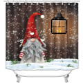 Miniatyrbild 1 av 4: Jultomtar duschdraperi för badrum, god jul Sho