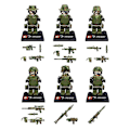 Miniatyrbild 5 av 5: 6st Falcon Commando Minifigure Militär monteringsleksak