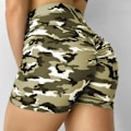 Miniatyrbillede 3 af 6: Plus Size Dame Høj Camouflage Yoga Shorts Sommer Casual red M