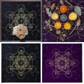 Miniatyrbilde 2 av 11: Metatrons kube Krystall Grid Alter Tarotduk Duk Fløyel Astrologi Tarot Spådomskort Bordduk Gobelin 75*75cm