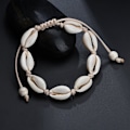 Miniatyrbillede 2 af 4: Justerbart Armbånd med hvide muslingeskaller - white