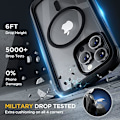 Miniatyrbild 4 av 8: Miracase Glass Series Designad för iPhone 14 Pro Max Case 6,7 tum, [2023 Upgrade] Bumper Case med inbyggd 9H härdat glas Scr Black-B