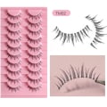 Miniatyrbild 9 av 11: Clear-Band lösögonfransar Cat-Eyes Wispy Natural Faux Mink Fransar Lätt volym Korta falska ögonfransar Manga Fransar H
