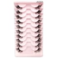 Miniatyrbild 7 av 11: Halvfransar Naturligt utseende Wispy Cat-Eye Fransar 3D lösögonfransar Fluffiga-Mjuka 10 Par syntetiska fibrer falska fransar set 4