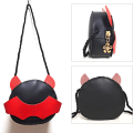 Pikkukuva 3 / 5: Lastenlaukku Mini Söpö Pieni Paholainen PU Nahka Crossbody-laukku Kolikkokukkaro Lelut Pojille Tytöille Lahja (musta) NO:1