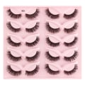 Miniatyrbild 1 av 11: Halvfransar Naturligt utseende Wispy Cat-Eye Ögonfransar 3D lösögonfransar Fluffy-Soft 10 Par Faux Mink Fake Lashes Sets J