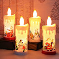 Miniatyrbilde 2 av 5: LED-julelys, Santa Snowman Flameless Candle, Christmas Flameless Candles for Xmas Party Home