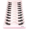 Miniatyrbild 10 av 11: Halvfransar Naturligt utseende Wispy Cat-Eye Fransar 3D lösögonfransar Fluffiga-Mjuka 10 Par syntetiska fibrer falska fransar set 2
