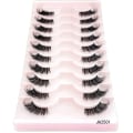 Miniatyrbilde 10 av 11: Halvvipper Naturlig utseende Wispy Cat-Eye Vipper 3D Løsvipper Fluffy-Myke 10 Par Syntetiske fibre falske vipper sett 4